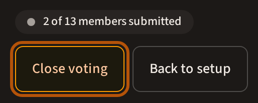 Flock Forecast while voting is open, with the Close voting button ringed.
