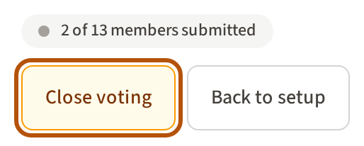 Flock Forecast while voting is open, with the Close voting button ringed.