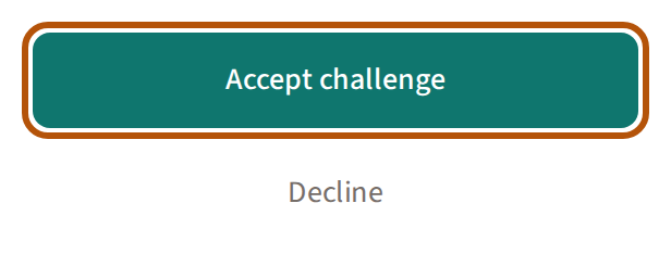 The foot of a challenge: the Accept challenge button ringed, with Decline beneath it.