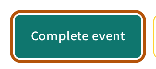 A solo round's Admin, with the Complete event button ringed.